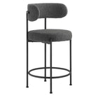 Modway Albie Boucle Fabric Counter Stools Set of 2