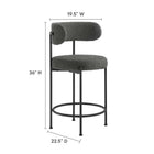 Modway Albie Boucle Fabric Counter Stools Set of 2