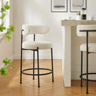 Modway Albie Boucle Fabric Counter Stools Set of 2