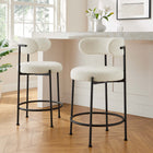 Modway Albie Boucle Fabric Counter Stools Set of 2