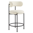 Modway Albie Boucle Fabric Counter Stools Set of 2