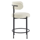 Modway Albie Boucle Fabric Counter Stools Set of 2