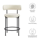 Modway Albie Boucle Fabric Counter Stools Set of 2