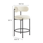 Modway Albie Boucle Fabric Counter Stools Set of 2