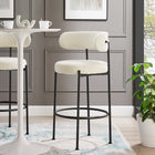 Modway Albie Boucle Fabric Bar Stools Set of 2
