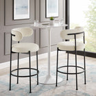 Modway Albie Boucle Fabric Bar Stools Set of 2