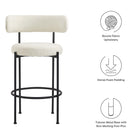 Modway Albie Boucle Fabric Bar Stools Set of 2