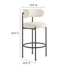 Modway Albie Boucle Fabric Bar Stools Set of 2