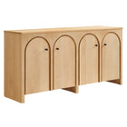 Modway Appia Wood Grain 4-Door Sideboard Storage Cabinet  