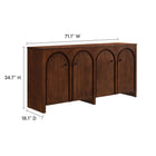 Modway Appia Wood Grain 4-Door Sideboard Storage Cabinet