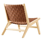 Modway Saoirse Leather Wood Accent Lounge Chair