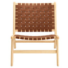 Modway Saoirse Leather Wood Accent Lounge Chair