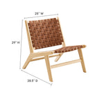 Modway Saoirse Leather Wood Accent Lounge Chair