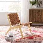 Modway Saoirse Leather Wood Accent Lounge Chair