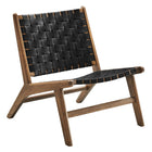 Modway Saoirse Leather Wood Accent Lounge Chair  