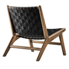 Modway Saoirse Leather Wood Accent Lounge Chair