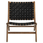 Modway Saoirse Leather Wood Accent Lounge Chair
