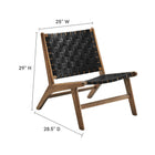 Modway Saoirse Leather Wood Accent Lounge Chair