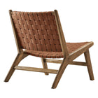 Modway Saoirse Leather Wood Accent Lounge Chair