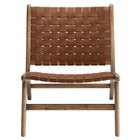 Modway Saoirse Leather Wood Accent Lounge Chair