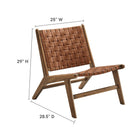 Modway Saoirse Leather Wood Accent Lounge Chair
