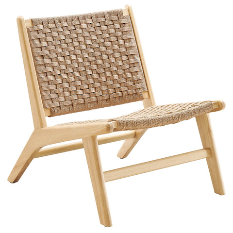 Modway Saoirse Woven Rope Wood Accent Lounge Chair  