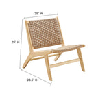 Modway Saoirse Woven Rope Wood Accent Lounge Chair
