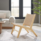 Modway Saoirse Woven Rope Wood Accent Lounge Chair