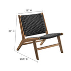 Modway Saoirse Woven Rope Wood Accent Lounge Chair