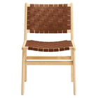 Modway Saoirse Leather Wood Dining Side Chair Set of 2