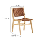 Modway Saoirse Leather Wood Dining Side Chair Set of 2