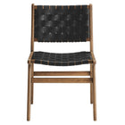 Modway Saoirse Leather Wood Dining Side Chair Set of 2