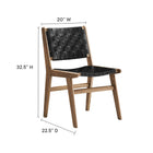 Modway Saoirse Leather Wood Dining Side Chair Set of 2