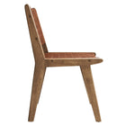 Modway Saoirse Leather Wood Dining Side Chair Set of 2