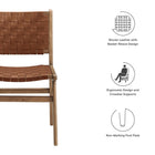 Modway Saoirse Leather Wood Dining Side Chair Set of 2