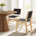 Modway Saoirse Woven Rope Wood Dining Side Chair Set of 2