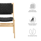 Modway Saoirse Woven Rope Wood Dining Side Chair Set of 2