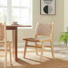 Modway Saoirse Woven Rope Wood Dining Side Chair Set of 2