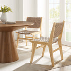 Modway Saoirse Woven Rope Wood Dining Side Chair Set of 2