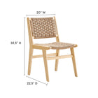 Modway Saoirse Woven Rope Wood Dining Side Chair Set of 2