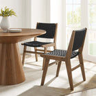 Modway Saoirse Woven Rope Wood Dining Side Chair Set of 2