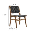 Modway Saoirse Woven Rope Wood Dining Side Chair Set of 2