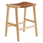 Modway Saoirse Faux Leather Wood Counter Stool Set of 2