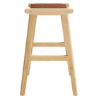 Modway Saoirse Faux Leather Wood Counter Stool Set of 2