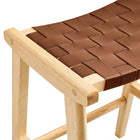 Modway Saoirse Faux Leather Wood Counter Stool Set of 2