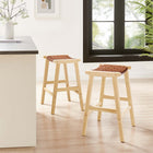 Modway Saoirse Faux Leather Wood Counter Stool Set of 2