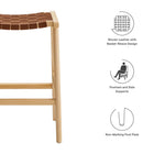Modway Saoirse Faux Leather Wood Counter Stool Set of 2