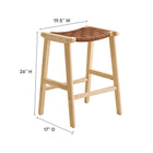 Modway Saoirse Faux Leather Wood Counter Stool Set of 2