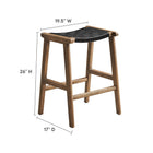 Modway Saoirse Faux Leather Wood Counter Stool Set of 2