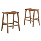 Modway Saoirse Faux Leather Wood Counter Stool Set of 2  